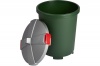 Бак для мусора  65л с крышкой, пластиковый, черный/зеленый Бытпласт